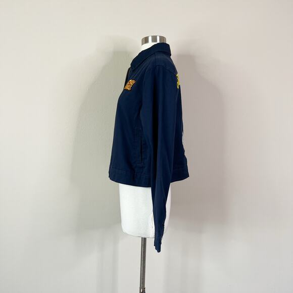 Vintage | 90s Looney Tunes Bugs Bunny Navy Blue That's All Folks Zip Jacket M - Picture 8 of 11